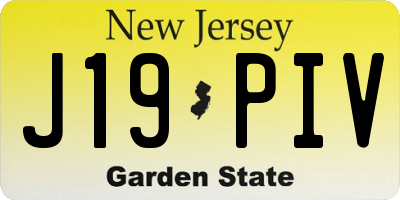 NJ license plate J19PIV