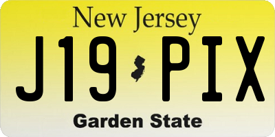 NJ license plate J19PIX
