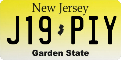 NJ license plate J19PIY