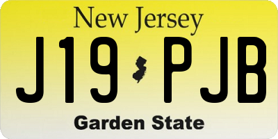 NJ license plate J19PJB
