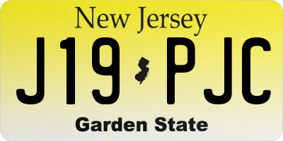 NJ license plate J19PJC