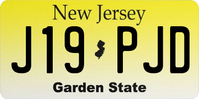 NJ license plate J19PJD