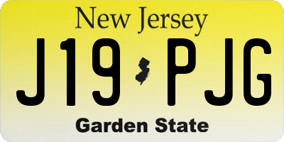 NJ license plate J19PJG