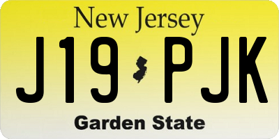 NJ license plate J19PJK