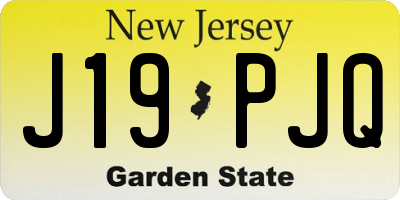 NJ license plate J19PJQ