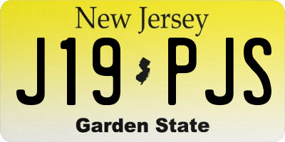 NJ license plate J19PJS