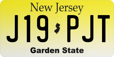 NJ license plate J19PJT