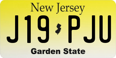 NJ license plate J19PJU