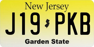 NJ license plate J19PKB