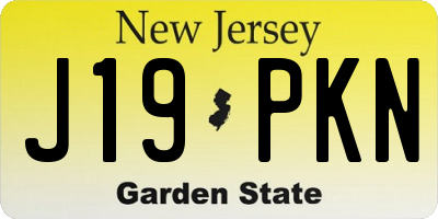 NJ license plate J19PKN