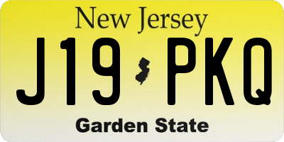 NJ license plate J19PKQ