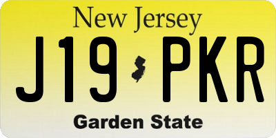 NJ license plate J19PKR