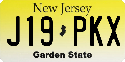 NJ license plate J19PKX