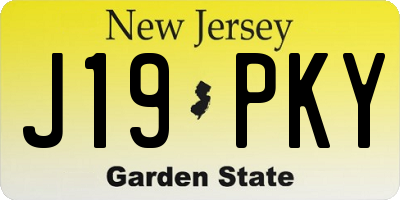 NJ license plate J19PKY