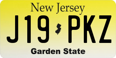 NJ license plate J19PKZ