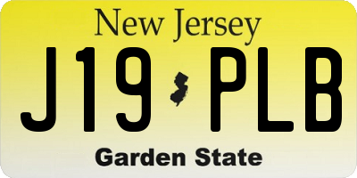 NJ license plate J19PLB