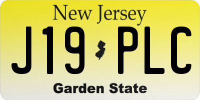 NJ license plate J19PLC