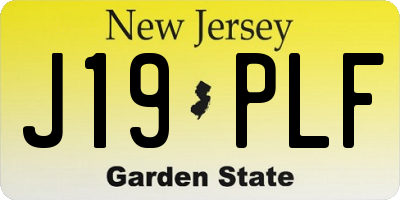 NJ license plate J19PLF