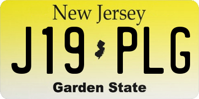 NJ license plate J19PLG