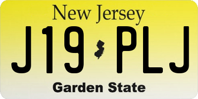 NJ license plate J19PLJ