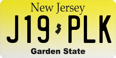 NJ license plate J19PLK