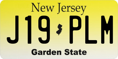 NJ license plate J19PLM