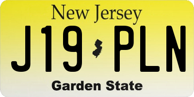 NJ license plate J19PLN