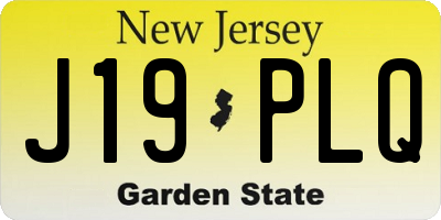 NJ license plate J19PLQ