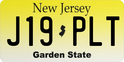 NJ license plate J19PLT