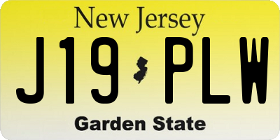NJ license plate J19PLW