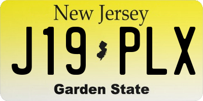 NJ license plate J19PLX