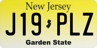 NJ license plate J19PLZ