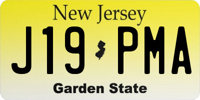 NJ license plate J19PMA