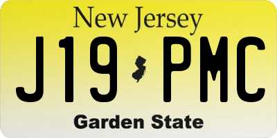 NJ license plate J19PMC