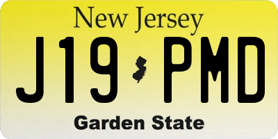 NJ license plate J19PMD