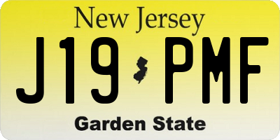 NJ license plate J19PMF