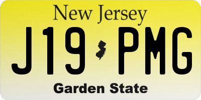 NJ license plate J19PMG