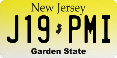 NJ license plate J19PMI