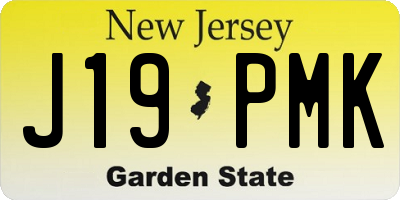 NJ license plate J19PMK