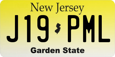 NJ license plate J19PML