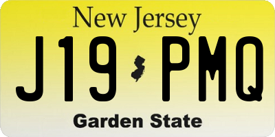 NJ license plate J19PMQ