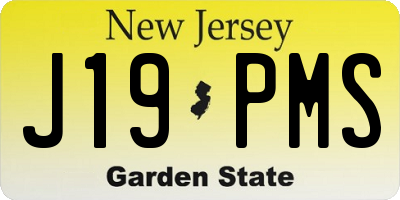 NJ license plate J19PMS