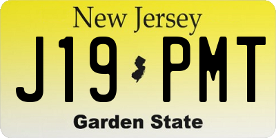NJ license plate J19PMT