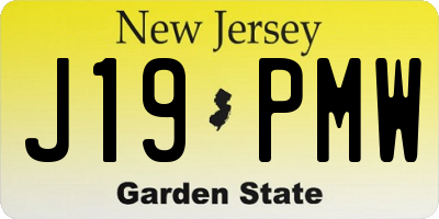 NJ license plate J19PMW
