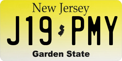 NJ license plate J19PMY