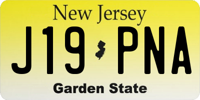 NJ license plate J19PNA