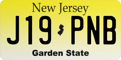 NJ license plate J19PNB