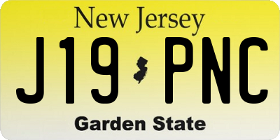 NJ license plate J19PNC