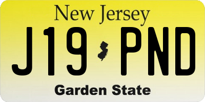 NJ license plate J19PND