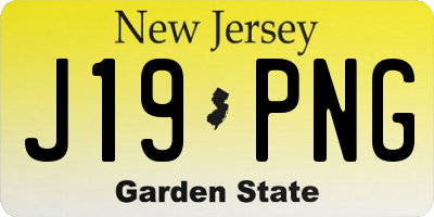NJ license plate J19PNG